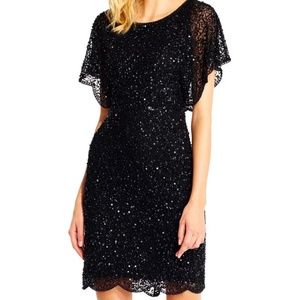 Adrianna Papell flutter sleeve cocktail dress